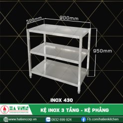 kệ inox 3 tầng dài 900, 430