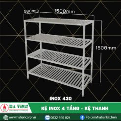 kệ inox 4 tầng dài 1500, 3
