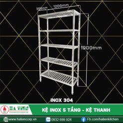 kệ inox 5 tầng 304