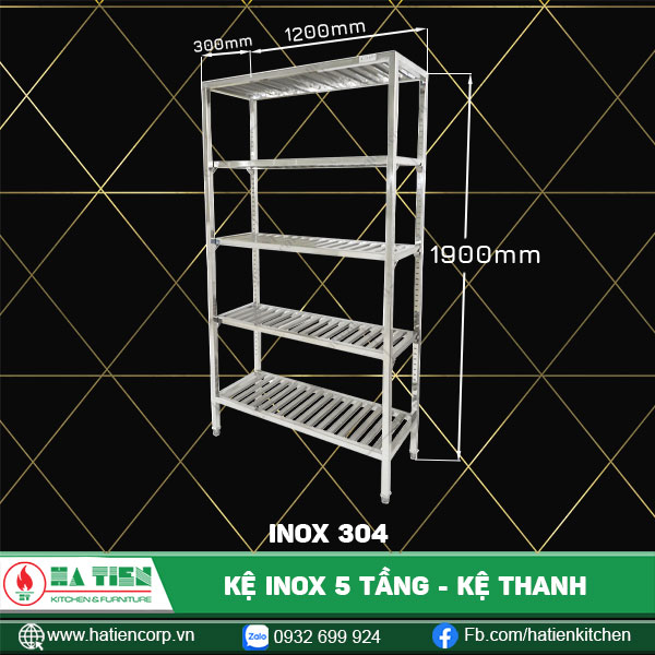 kệ inox 5 tầng 304