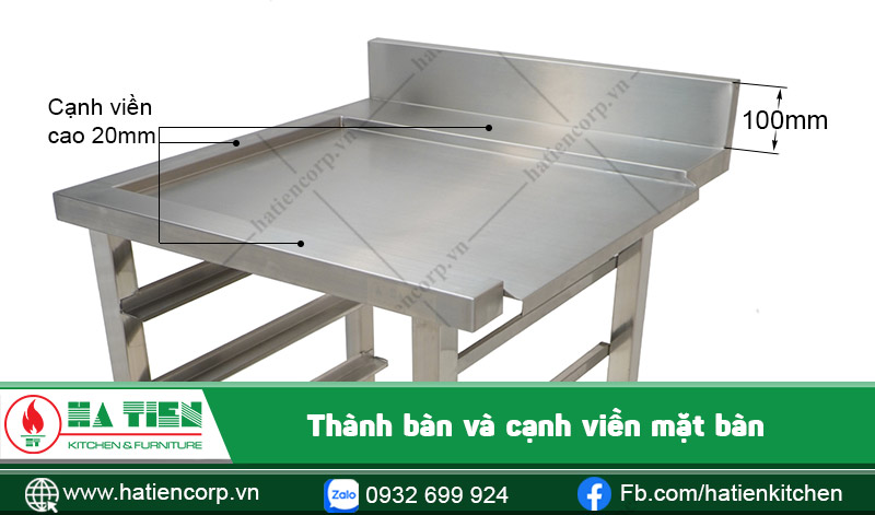 Mặt bàn và các cạnh viền xung quanh
