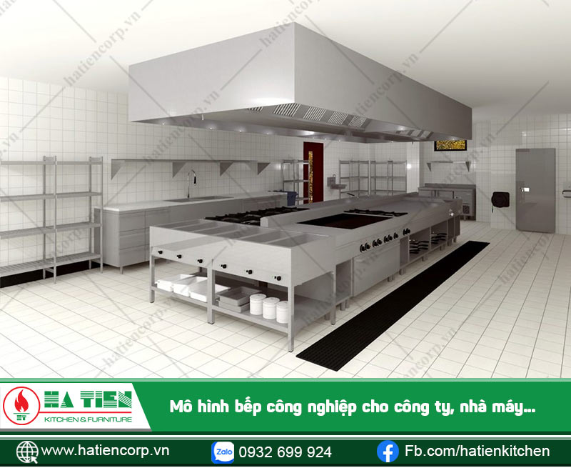 Mô hình bếp công nghiệp cho công ty