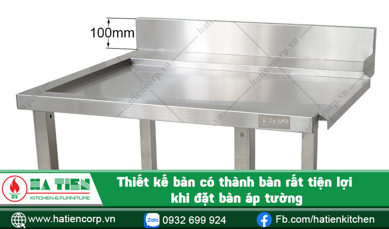 Thiết kế thành bàn inox