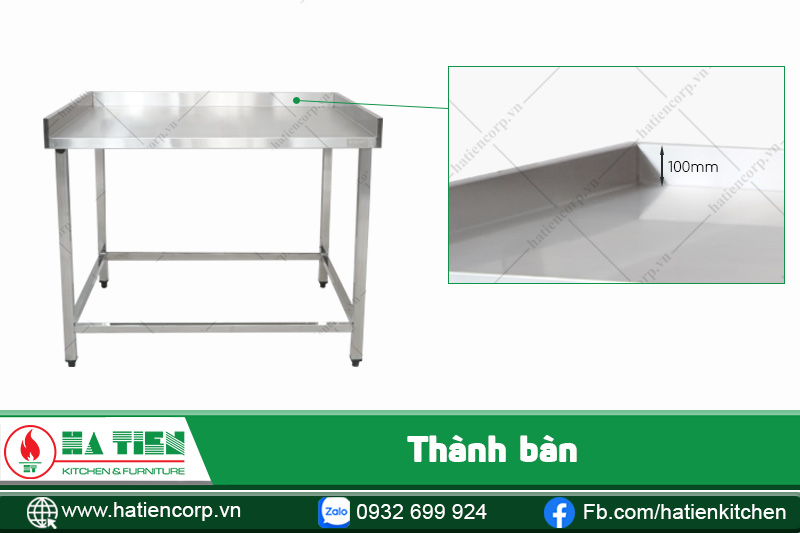 thành bàn inox bếp