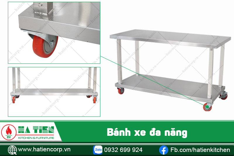 bàn inox có bánh xe đa năng