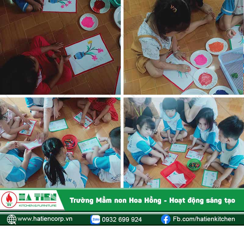 Các em nhỏ học vẽ tranh tại trường