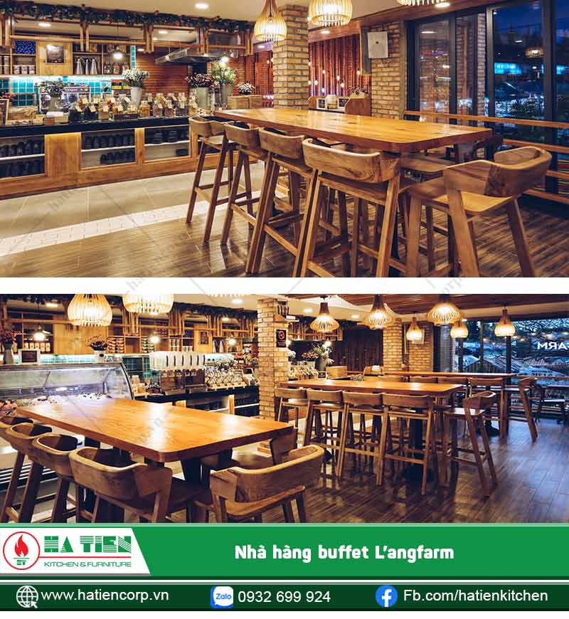 Bàn ghế gỗ sang trọng với tone nâu trầm