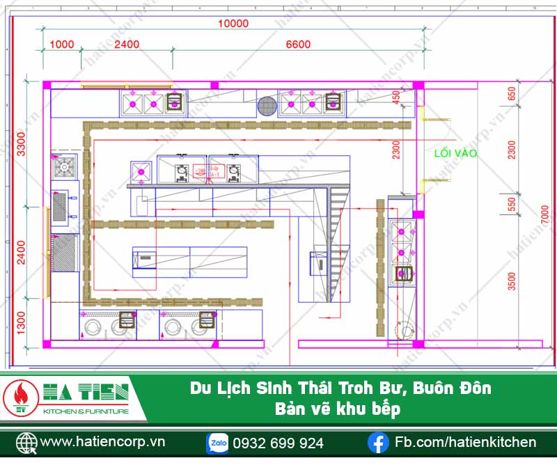 Bố trí thiết bị khu bếp