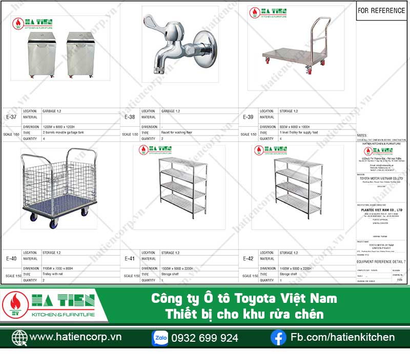 Thùng rác, vòi nước, xe đẩy và kệ nhiều tầng