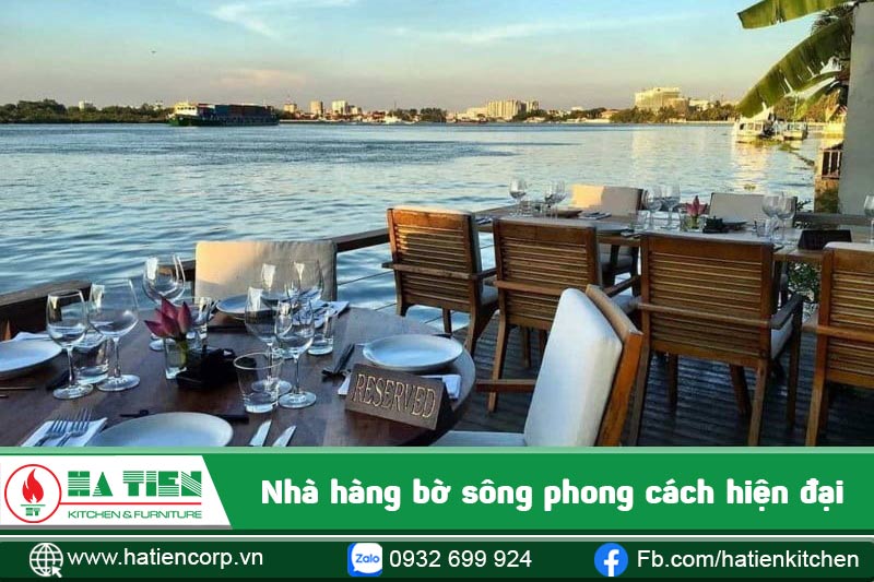 nhà hàng bờ sông phong cách hiện đại