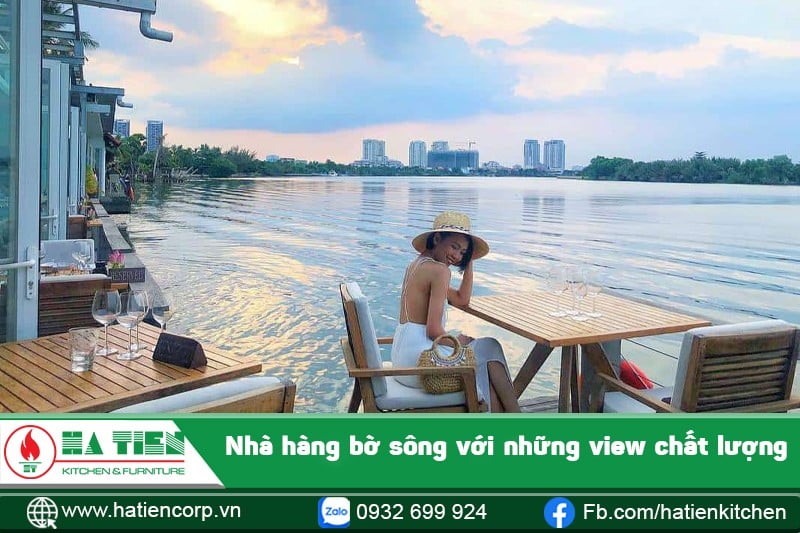 view nhà hàng bờ sông