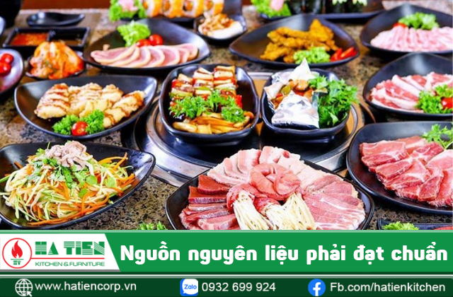 nhà hàng lẩu nướng cần có nguyên liệu phải đạt chuẩn