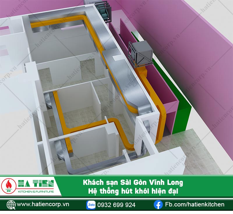 Hệ thống hút khói được bố trí tỉ mỉ