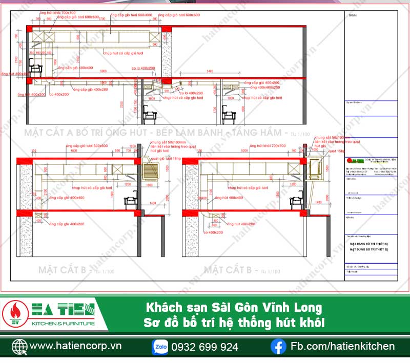 Bản vẽ hệ thống hút khói Khách sạn Sài Gòn Vĩnh Long