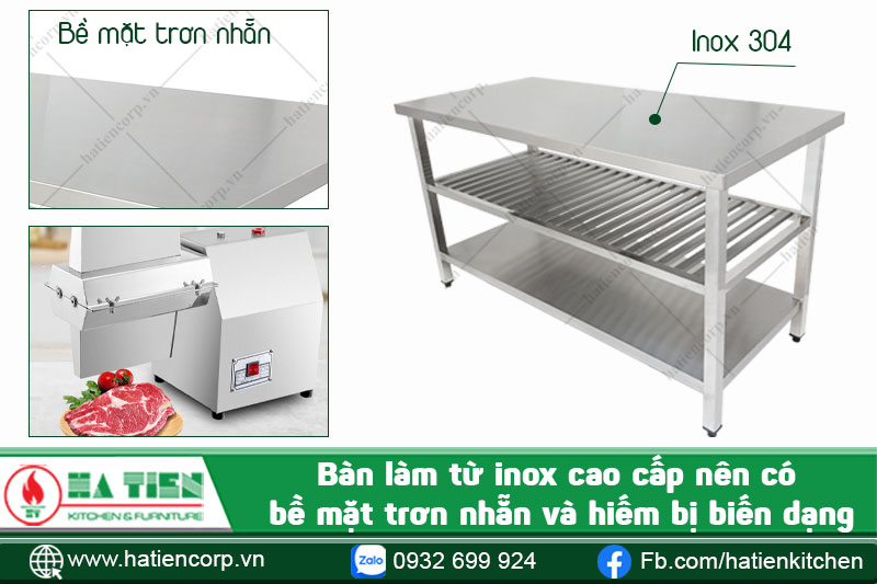 bàn chặt inox 304 có kết cấu vững bền