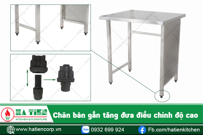 chân bàn gắn tăng đưa