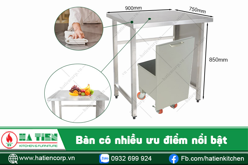 bàn inox 4 chân có nhiều ưu điểm 