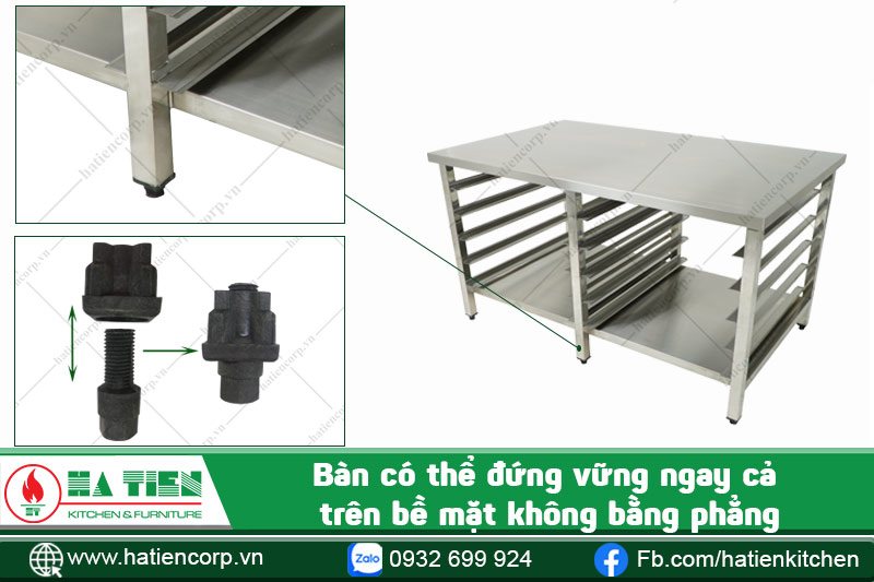 bàn inox bếp công nghiệp giữ ổn định tốt