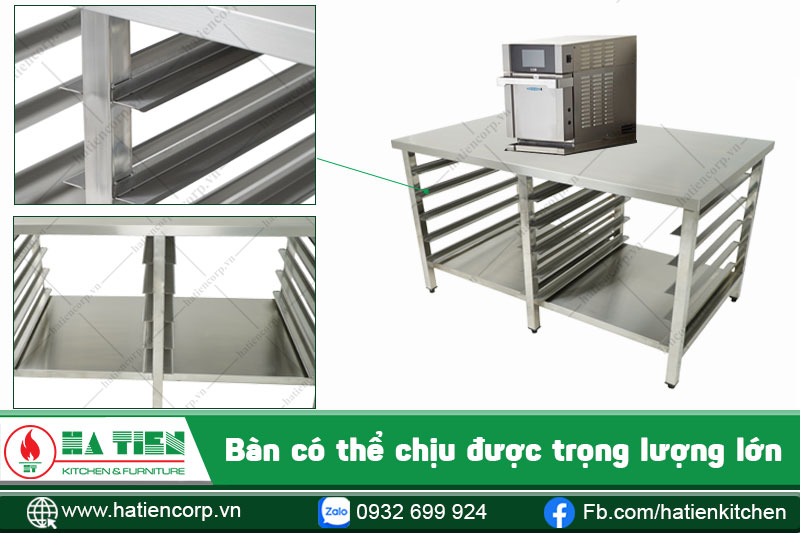 bàn inox công nghiệp có thể chịu được trọng lượng lớn