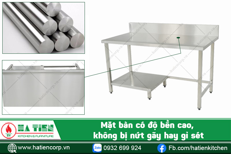 mặt bàn inox để bếp gas