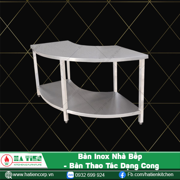 bàn inox dạng cong 2