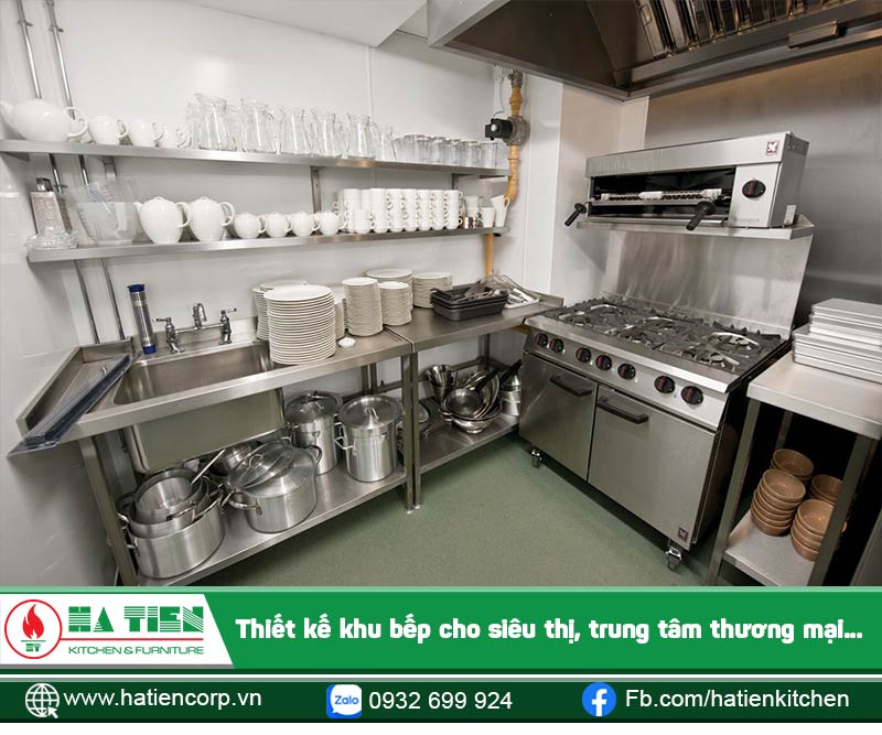 Lắp đặt khu bếp với các thiết bị hiện đại và thiết thực