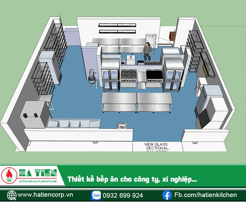 Thiết kế bếp ăn công nghiệp cho công ty nhằm đảm bảo năng suất, hiệu quả và an toàn vệ sinh thực phẩm