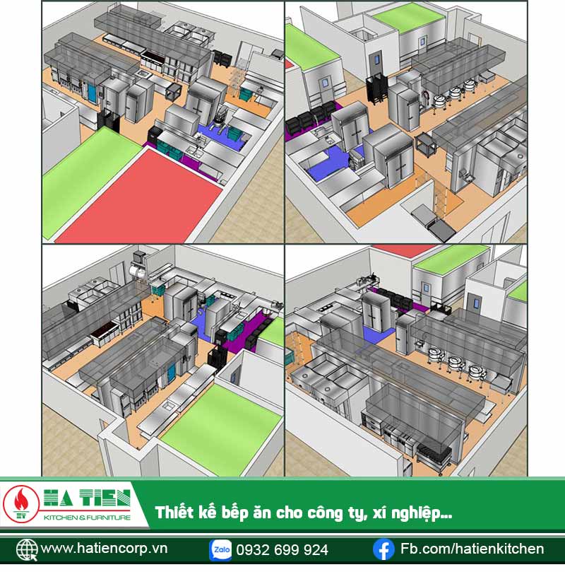 Hà Tiên là đơn vị thiết kế, thi công khu vực bếp, quầy bar và hệ thống hút khói cho công ty, nhà máy, xí nghiệp