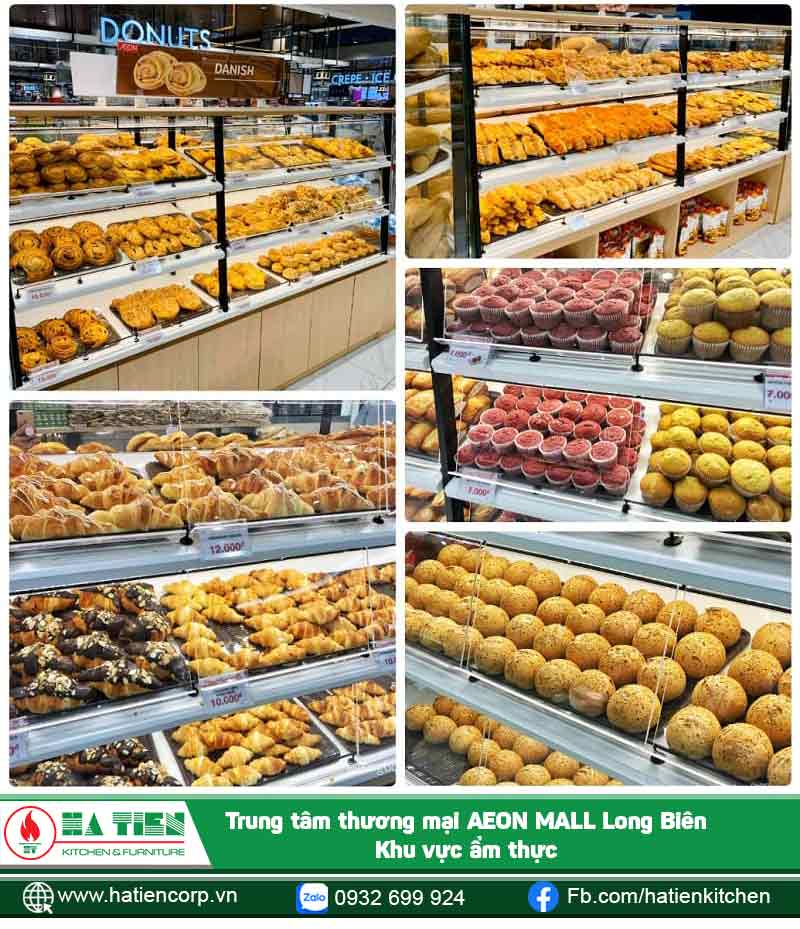 Bạn có thể lựa chọn các món ăn của Nhật Bản như sushi, mì Udon, tempura… Ẩm thực Hàn Quốc bao gồm các món như: Gimbap, tokbokki, mì kim chi… Cùng một số quầy phục vụ đồ chiên rán, pizza, đồ ngọt, trà, nước… 