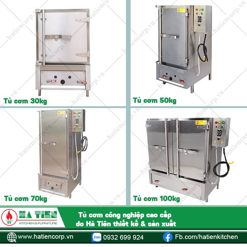 Các sản phẩm tủ cơm công nghiệp do Hà Tiên thiết kế, sản xuất và phân phối