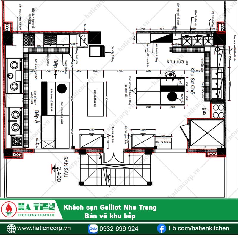 Bố trí thiết bị cho nhà hàng món âu