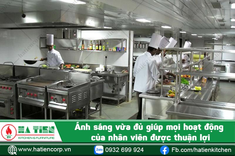 ánh sáng bếp nhà hàng chay