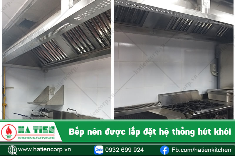 bếp nhà hàng chay nên lắp chụp hút khói