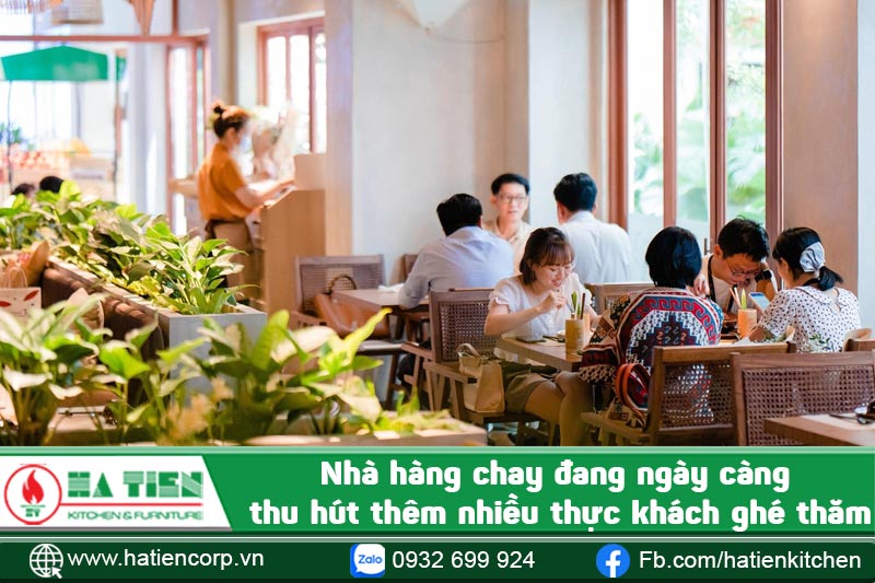 nhà hàng chay thu hút nhiều thực khách