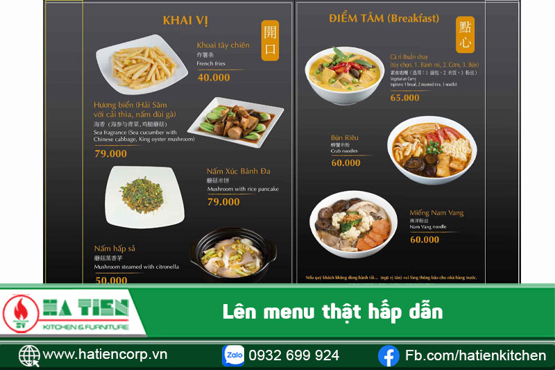 nhà hàng chay quận 1 nên có menu hấp dẫn