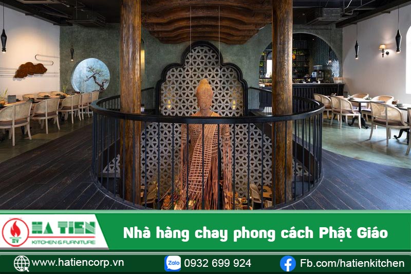 nhà hàng chay quận 1 phong cách Phật giáo
