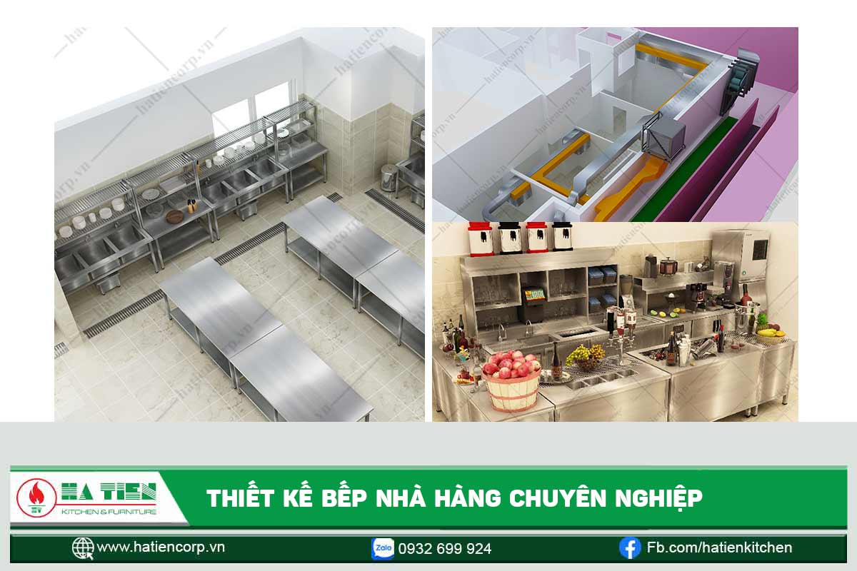 Thiết kế bếp nhà hàng chuyên nghiệp