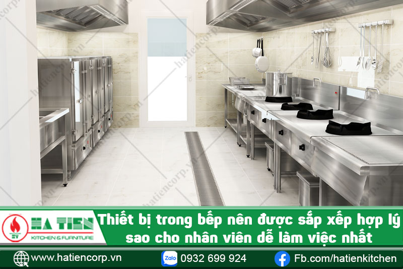 thiết bị trong bếp nhà hàng thái cần sắp xếp khoa học
