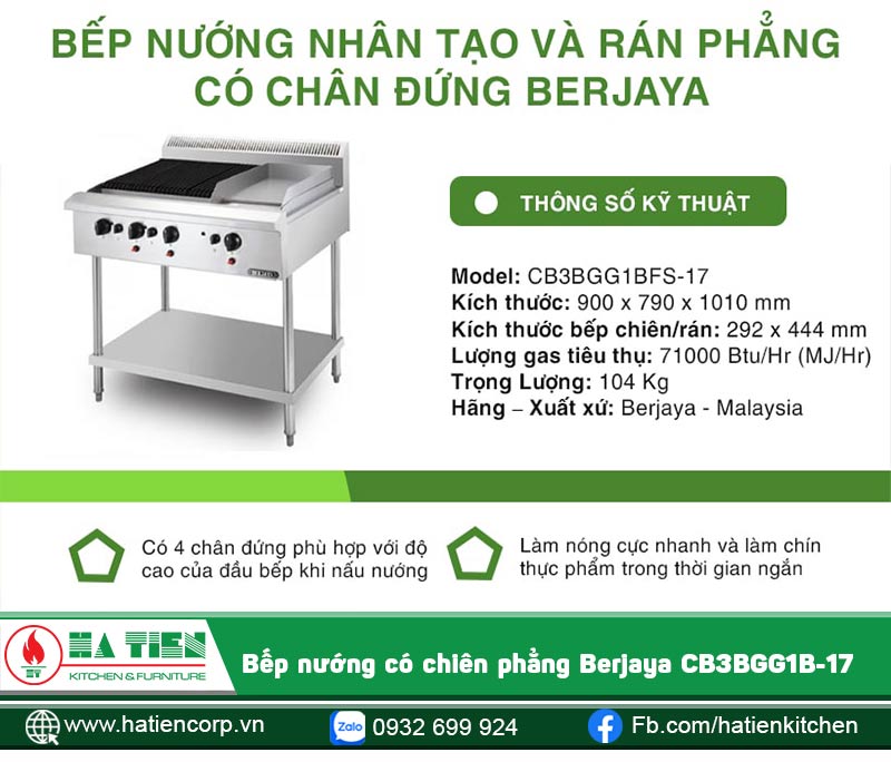 Đặc điểm bếp nướng than nhân tạo có chiên phẳng
