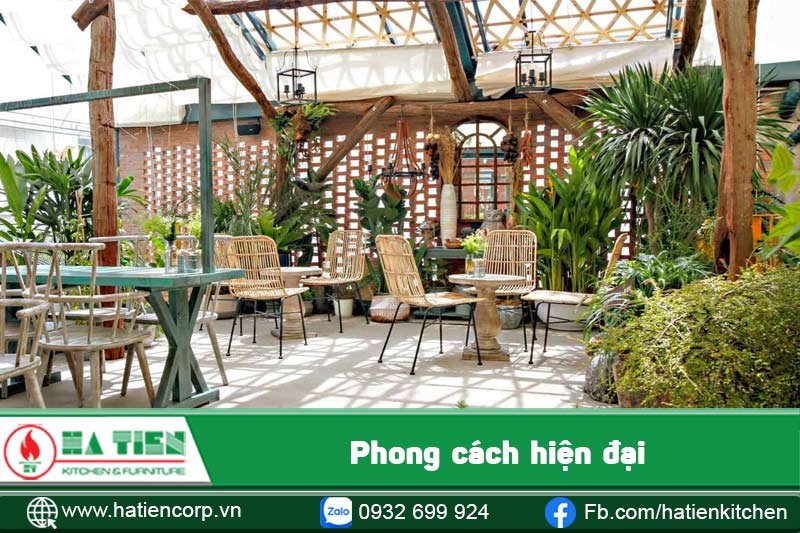 cafe sân vườn hiện đại