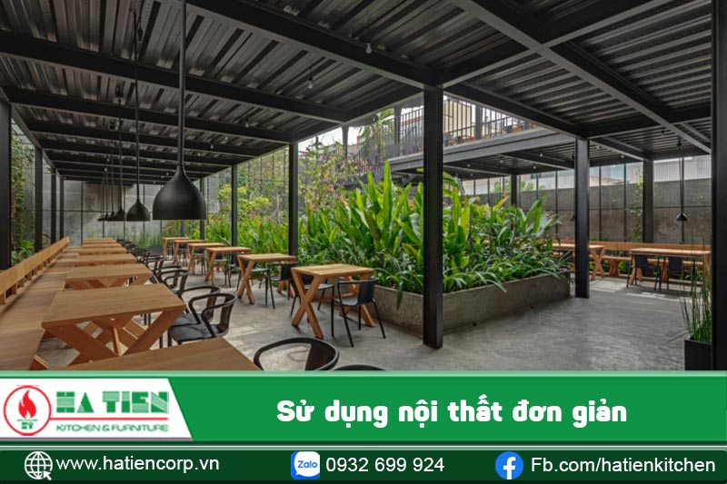 cafe sân vườn nội thất đơn giản