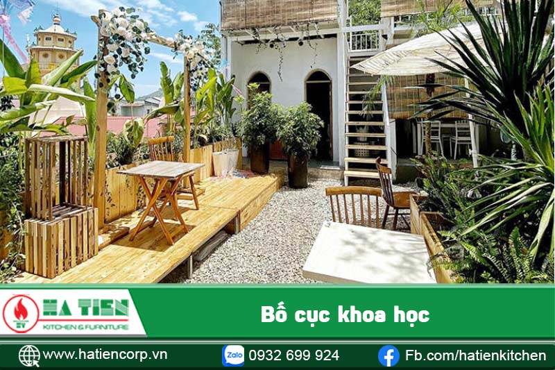 quán cafe sân vườn nên có bố cục khoa học