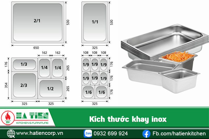 kích thước khay inox