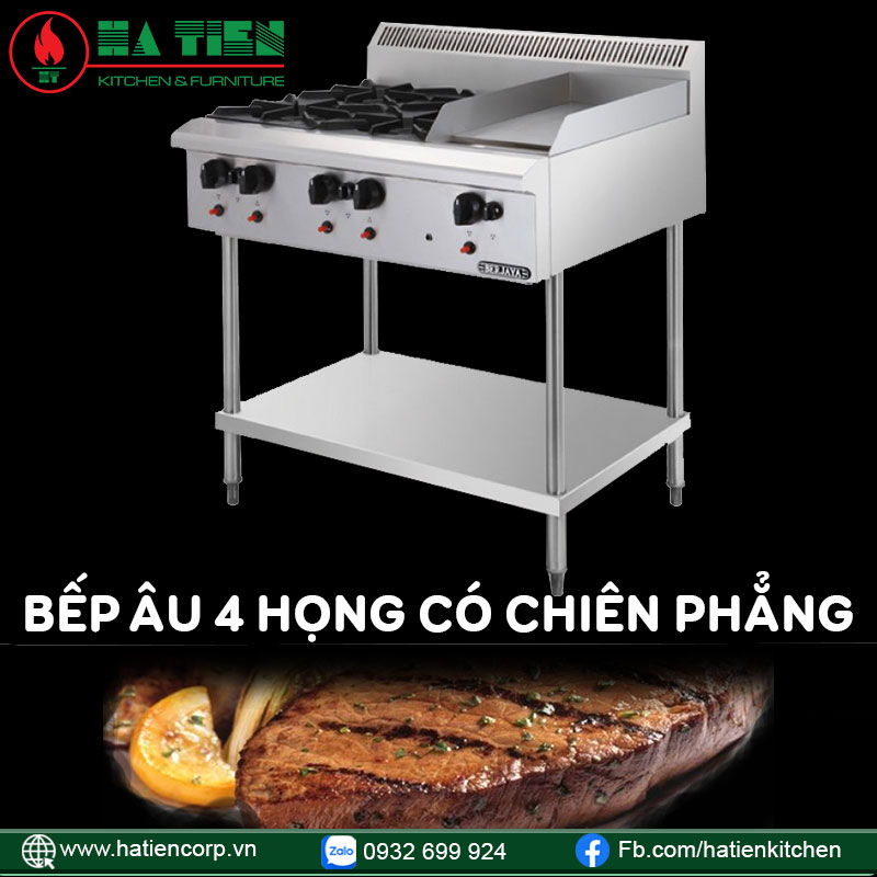 Bếp âu 4 họng có bếp chiên phẳng Berjaya OB4GG1BFS-17