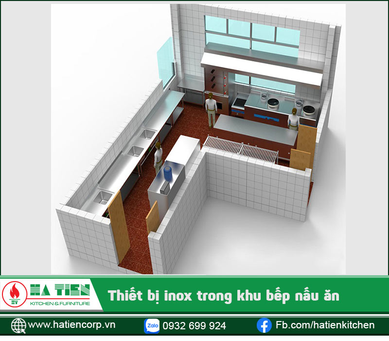 Thiết bị inox Khu vực bếp nấu ăn