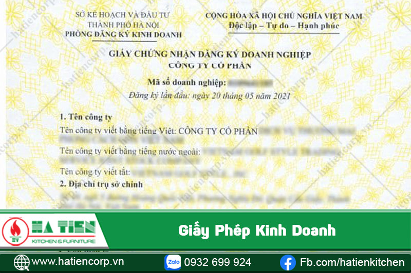 Giấy phép đăng ký kinh doanh