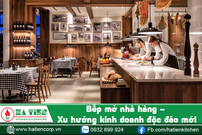 bếp mở nhà hàng