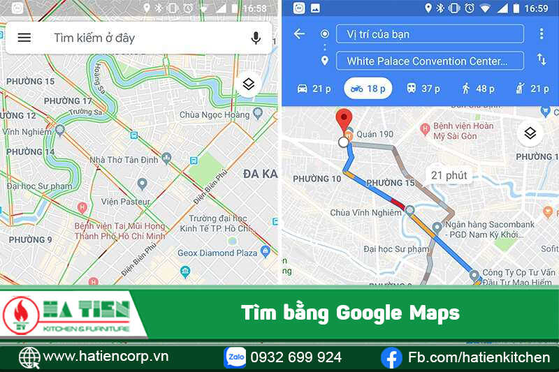 Tìm Quán Cà phê gần đây bằng GG maps