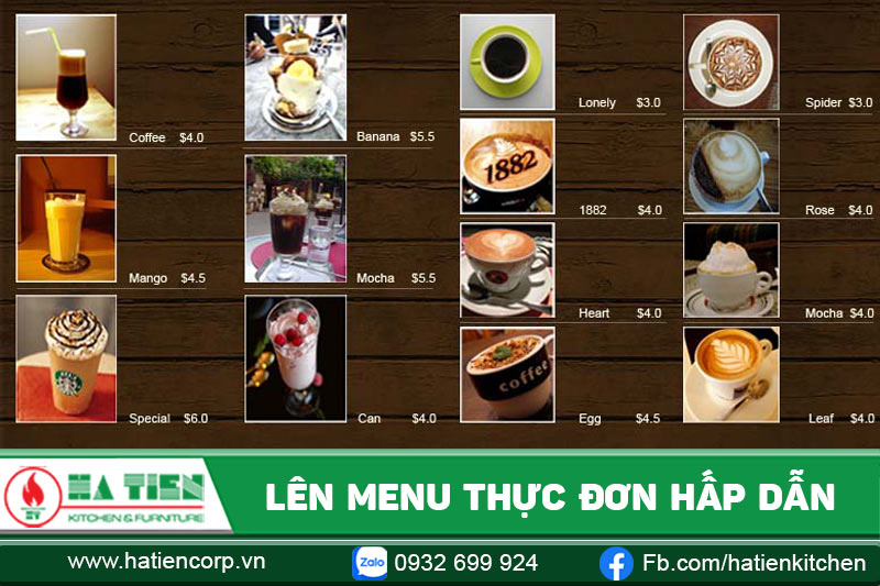 Lên menu thực đơn hấp dẫn