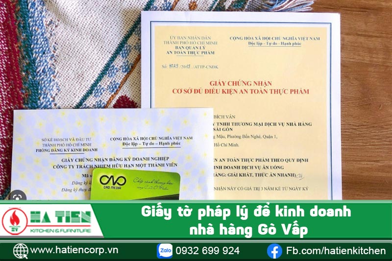 Giấy tờ pháp lý để kinh doanh nhà hàng Gò Vấp